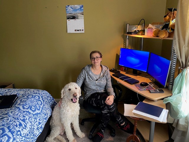 Liz working from home
