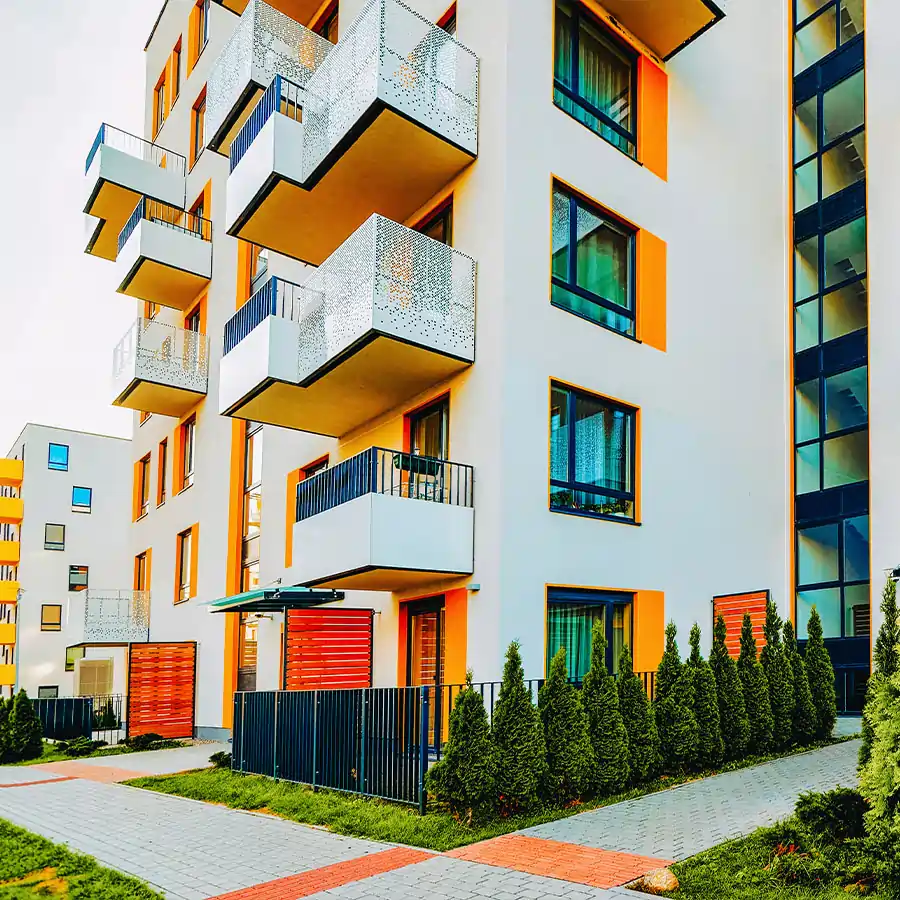 condo-building-complex Complex of condo buildings.