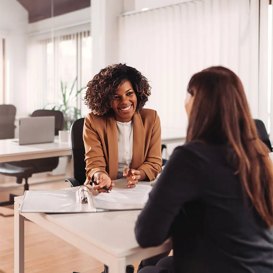 consultant Consulting with client.