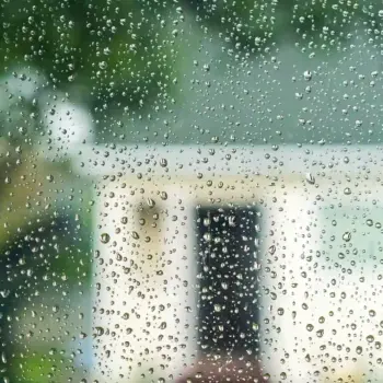 Water on house window.
